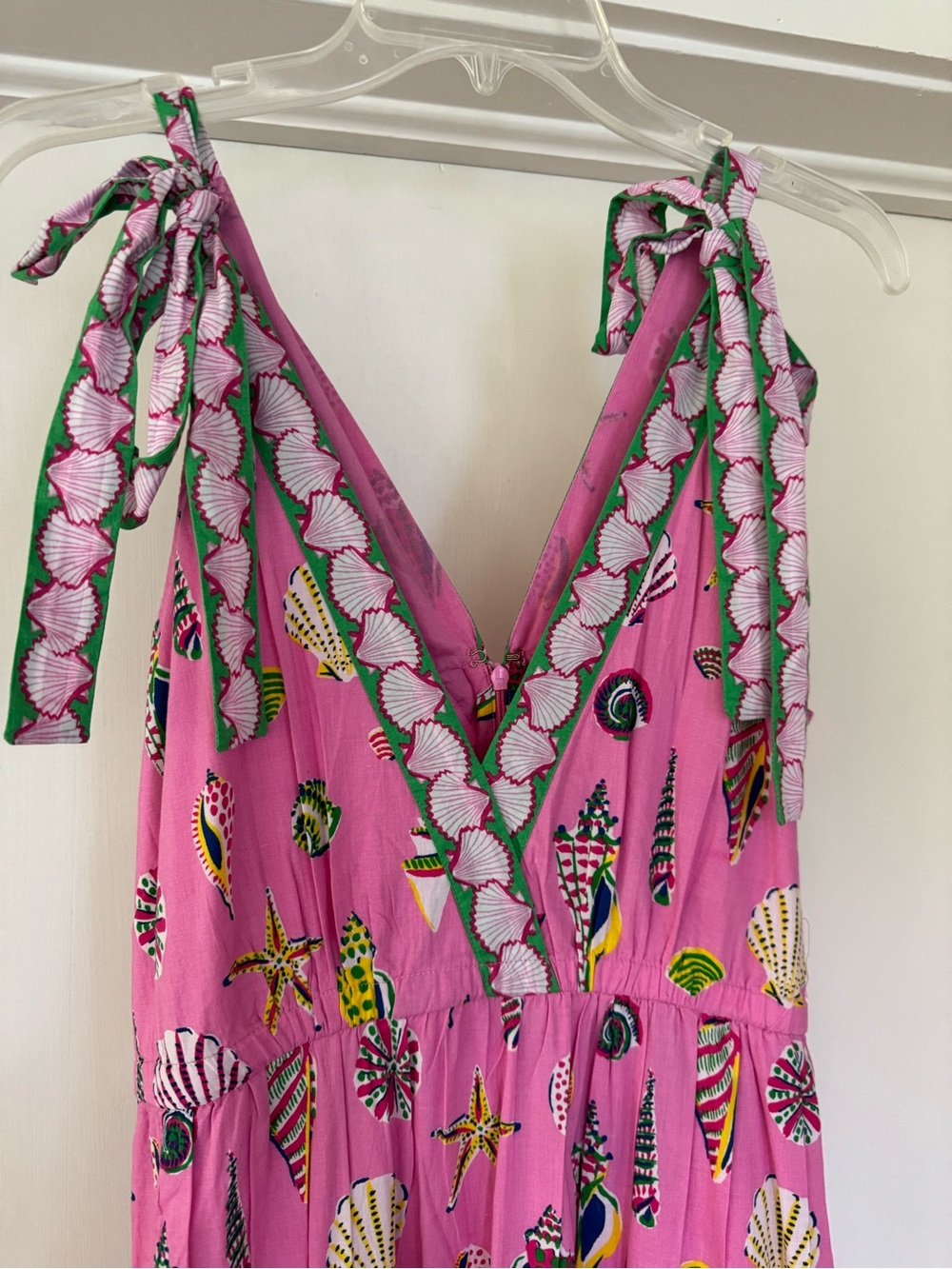 Printfresh Sz M hot pink shell maxi dress - Picture 2 of 7